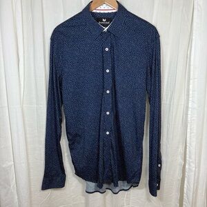 Buttercloth 100% Cotton Navy & White Speck Shirt 
Size‎ L